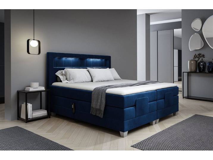DB-Möbel Boxspringbett Schlafzimmerbett CAVIDOS Elektrisch in Stoff Fresh (inkl. Topper), Matratzen elektrisch verstellbar)