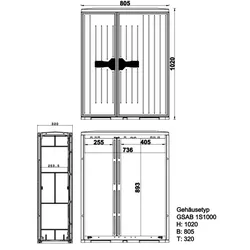GSAB Elektrotechnik Normkabelverteilerschrank 1S1000ES1ES2