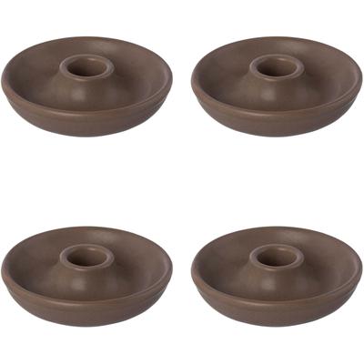 Kerzenhalter OTTO HOME "Stabkerzenhalter Adalena", braun (cafefarben), H:3cm Ø:9cm, Porzellan, Kerzenhalter, Kerzenhalter, aus Porzellan, im nordischen Stil