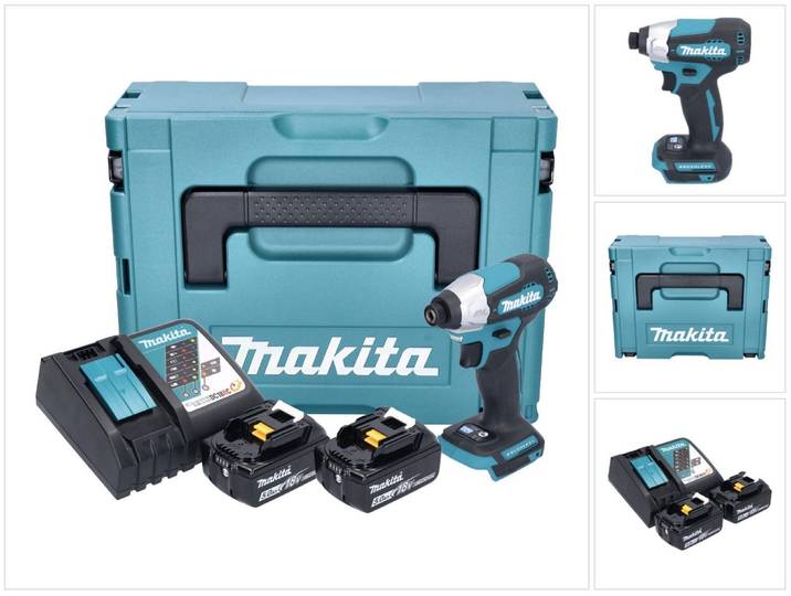 Makita DTD 157 RTJ Clé à choc sans fil 18 V 140 Nm 1/4'' Brushless + 2x batterie 5\,0 Ah + chargeur + Makpac