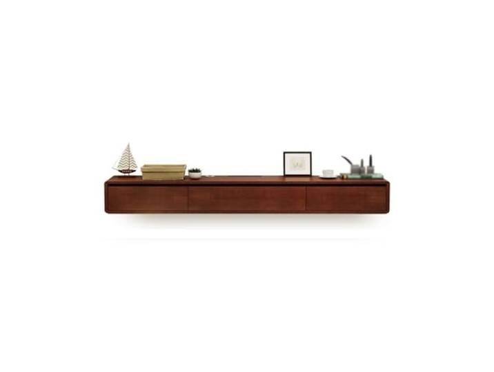 Vfs8dQ5kt Medieneinheit Schwimmender TV-Ständer. Wandmontierte schwimmende Entertainment-Center-TV-Konsole(Bruin,160x20x24cm)