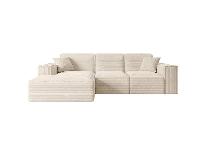 ECKSOFA Ottomane Links SERRA-L - 266x169x80 cm Beige Cord