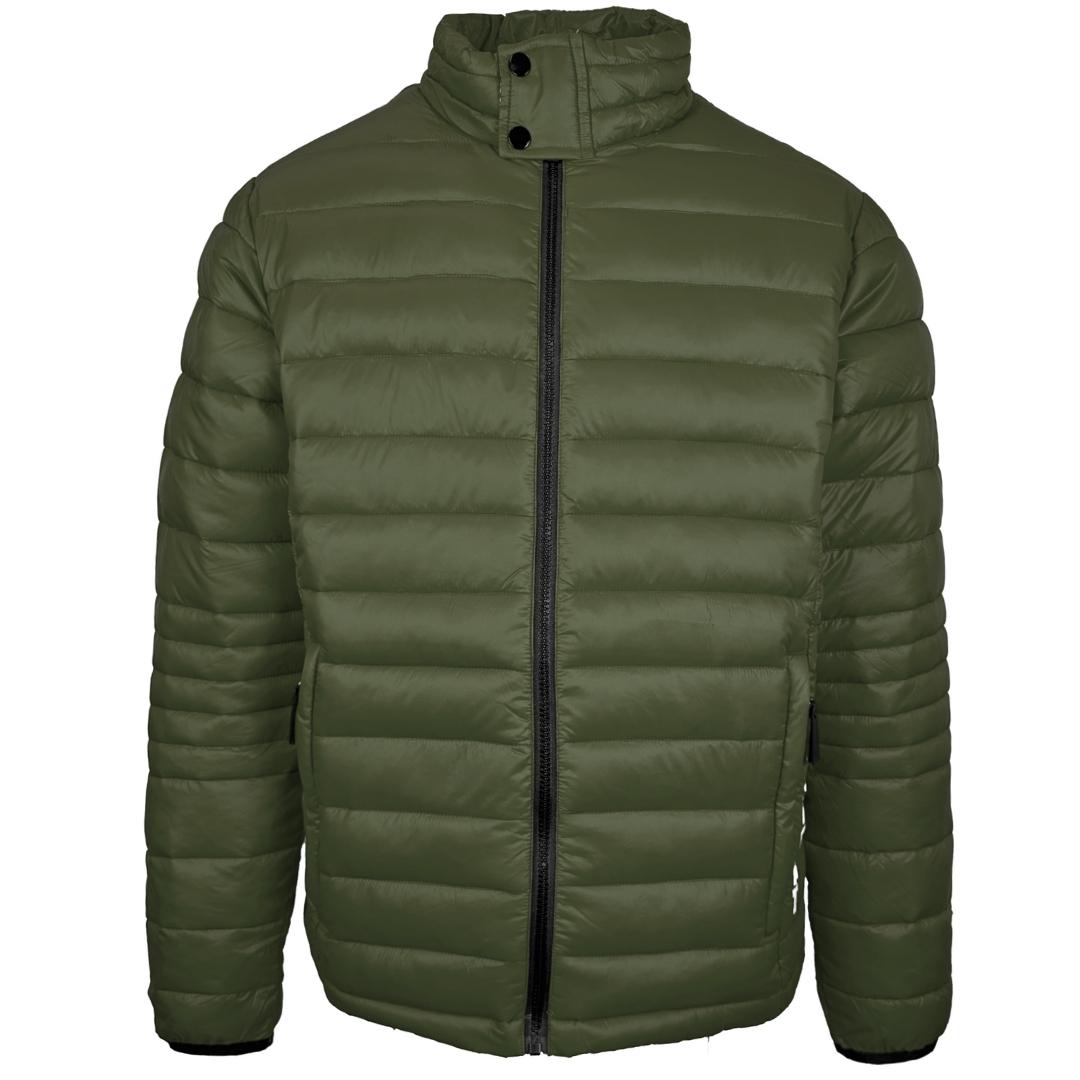 Plein Sport Schlichte gefütterte grüne Jacke