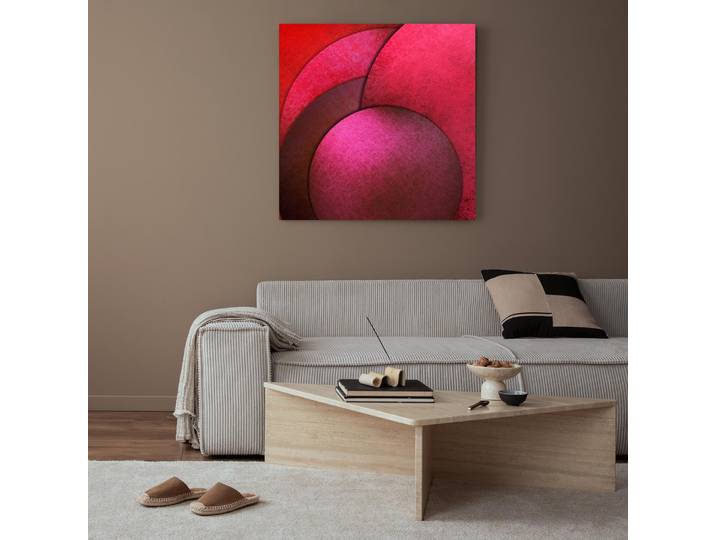 XXL-Wandbild QUEENCE Akustikbild Abstrakt Rot , rot (farbe bild(er): rot), B:100cm H:100cm T:2,5cm, Polyester, Bilder, XXL-Wandbild, Einfache Akustiklösung ohne Baumaßnahme, Schalldämmung, Paneele