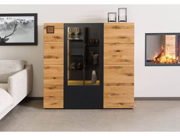 Buffet haut chêne sauvage 148x43,5x143 naturel huilé/verni KITZBÜHEL #106