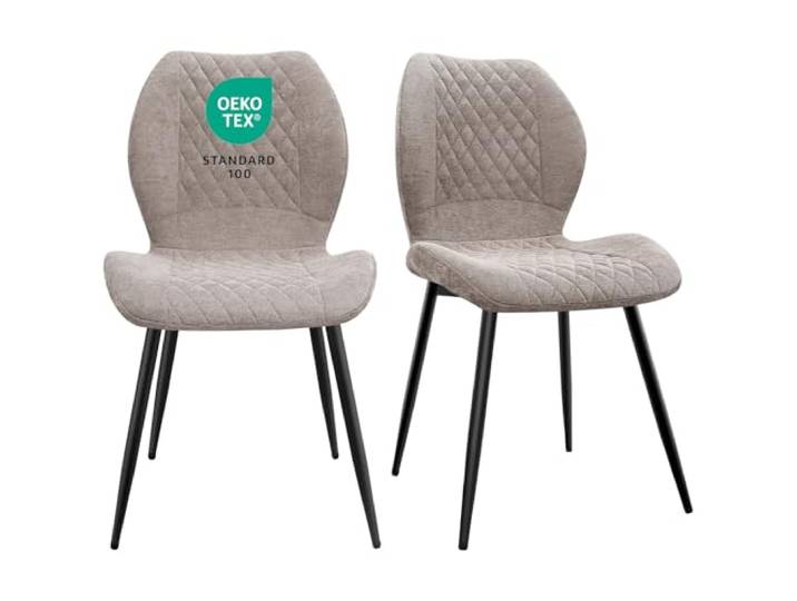 JIJIAN Esszimmerstühle 2er Set, Stühle Esszimmer, Küchenstühle Wohnzimmer Essstühle, Gepolsterte Stühle, Ergonomisch Gestaltete Leinenstühle für Esszimmer, Küche, Schlafzimmer, Braun