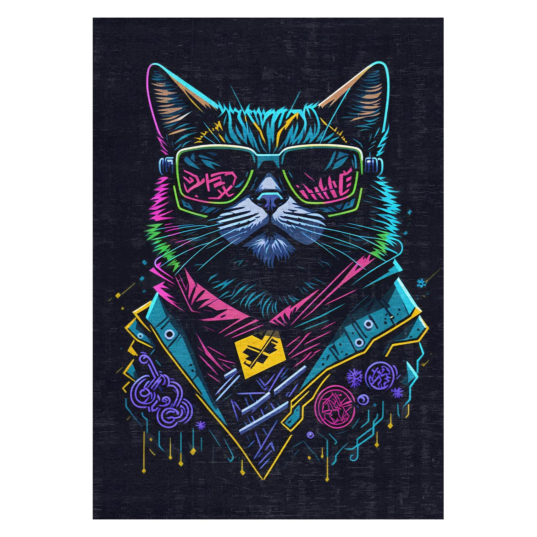 Bamyum Blackcat Bedruckter Gaming Teppich Chenille-Druck Maschinell Hergestellt 80 x 150 cm (66734017)