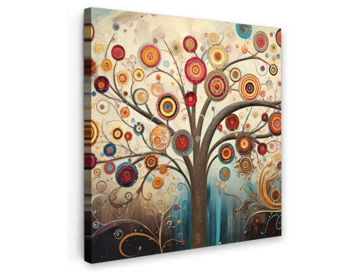 LEINWANDBILD Baum - Baum des Lebens - Farbe Wandbild Wohnzimmer 50x50 cm