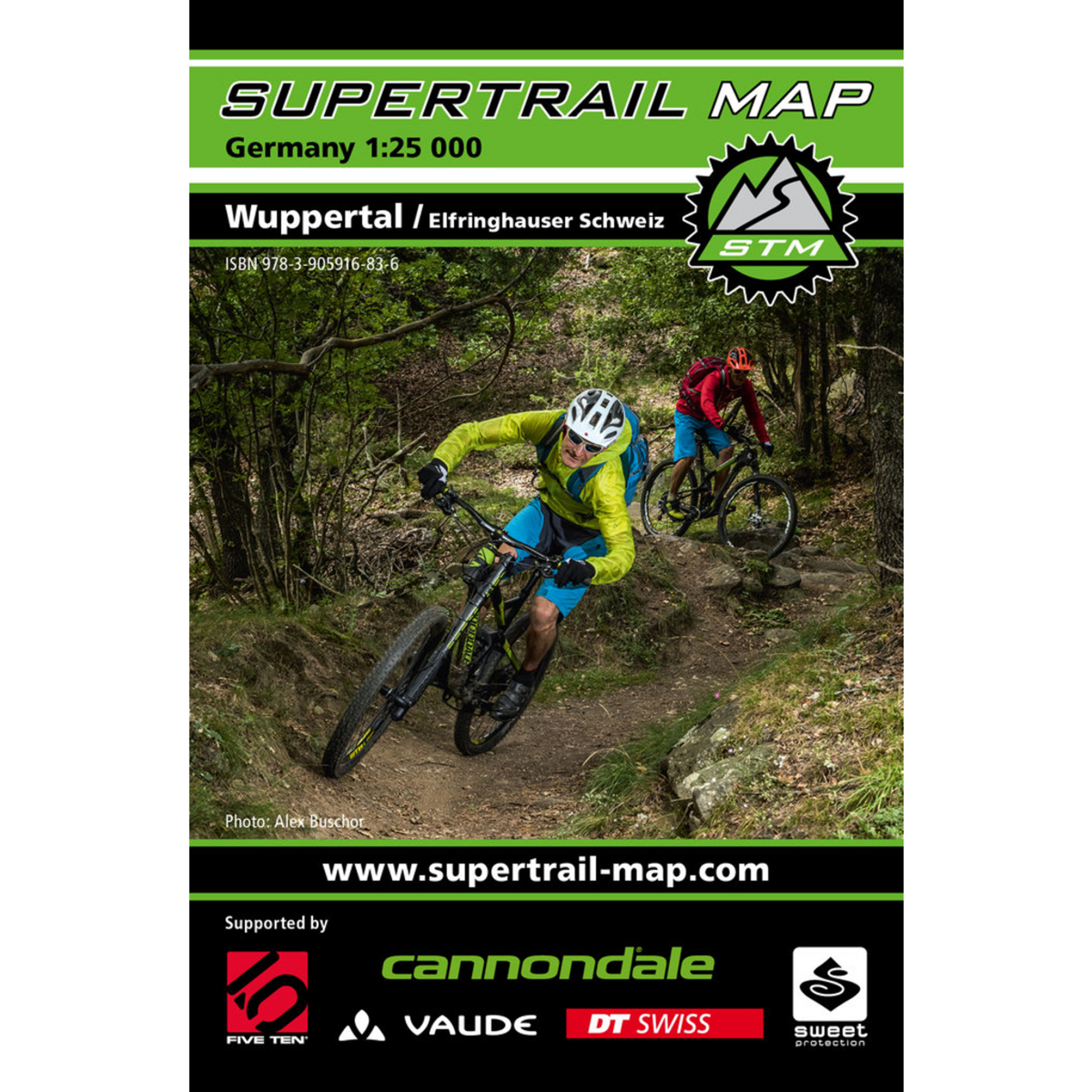 Supertrail Map Wuppertal / Elfringhauser Schweiz - MTB Topografische Karten oliv