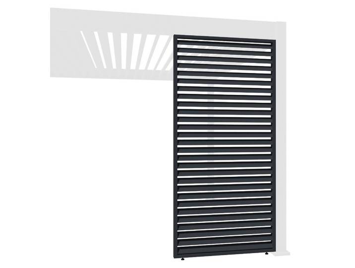 Weide horizontale Lamellenwand Sichtschutz für Pergola Aluminium Anthrazit