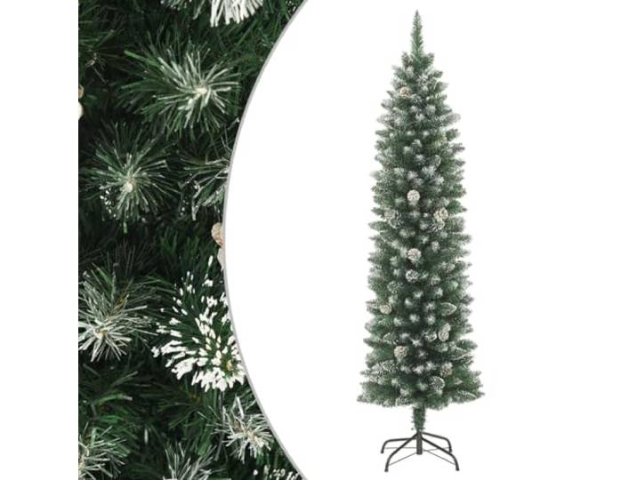 vidaXL Kunstkerstboom smal met standaard 180 cm PVC