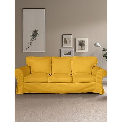 3-Sitzer Sofa-Bezug Baumwollsofa-Bezug mit 3 Kissenbezügen und 3 Rückenlehnenbezügen Ektorp Bezug waschbarer Möbel-Protektor