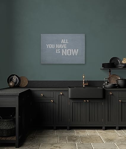 A.S. Création Canvasafbeelding All you have is now - Moderne wanddecoratie met typografie - Grijs/Blauw - B: 90 cm, H: 60 cm