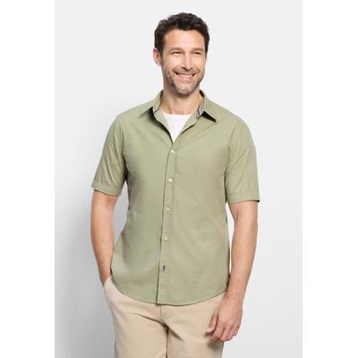 Kurzarmhemd OLYMP "OLYMP Casual, Regular Fit, Kent", Herren, Gr. M, Normaler Arm, grün, 100% Baumwolle, Hemden