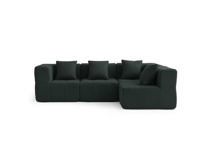 MILYsofa Ecksofa Bouclé-Stoff Waldgrün, Füllung: Viskoelastischer Kern,Komfortschaum,Viskoelastischer Kern, einzeln stellbar, 260x175 cm, Wohnzimmer, Sofas & Couches, Wohnlandschaften, Ecksofas