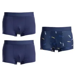 MEN'S TOUCH 3 Retropants Mikrofaser Elastischer Bund 2x uni, 1x bedruckt