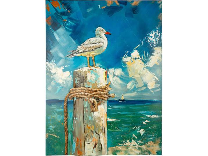 Metallbild GILDE Bild rechteckig Coast Bird , bunt (farbe bild(er): blau), B:75cm H:100cm T:3,5cm, Metall, Bilder, Metallbild