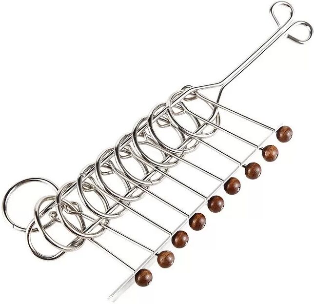 INF 22cm Neun verbundene Ringe Gedächtnis Eisenring Puzzle - Metall Denkspiel für den Schreibtisch