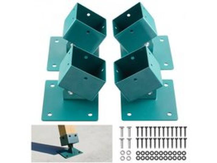 VEVOR 4 Stk. Verstellbare Schaukelhalterung, Grundhalterung aus Edelstahl für Schaukelgestell, 567kg Belastbare Schaukelbefestigung für 91x91mm Montagestärke, 45-60° Schaukelanker für Balance & Schutz