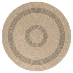 Teppich Balkon Vintage Pflegeleicht Waschbar Strapazierfähig Terrasse Küche Rund Schwarz 160x160 cm OEKO-TEX – LOCARNO von Kadima Design