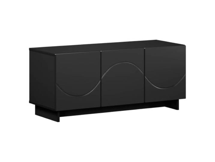 Kaorsrow TV-Lowboard Schwarz 90x34.5x40 cm Holzwerkstoff TV-Schrank Kompakte Phonomöbel mit 3 Türen für Wohnzimmer & Schlafzimmer schafft Ordnung für Ihre Mediengeräte.