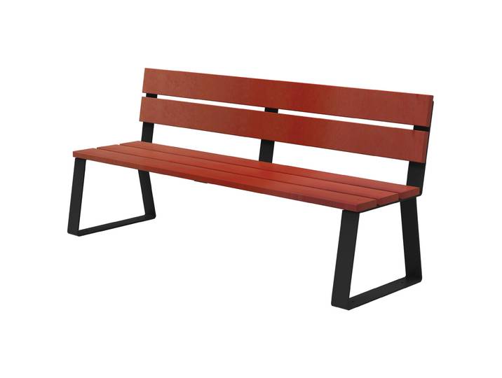 Banc à fixer Ballade L.180 cm Bois et métal Gris manganèse