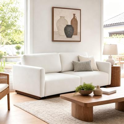 Uixe Chenille Pull Out Sofa Bed With Solid Wood Frame