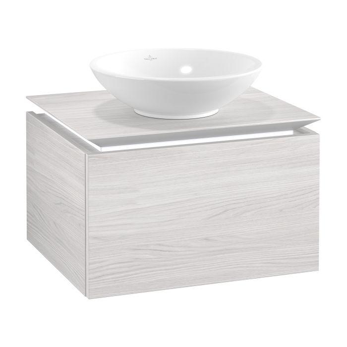 Villeroy & Boch Legato Waschtischunterschrank B567L0E8 60x38x50cm, mit LED-Beleuchtung, White Wood