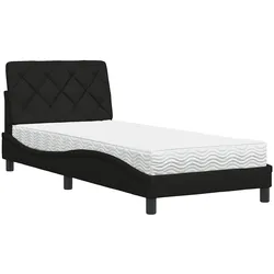 vidaXL Bett mit Matratze Schwarz 80x200 cm Stoff
