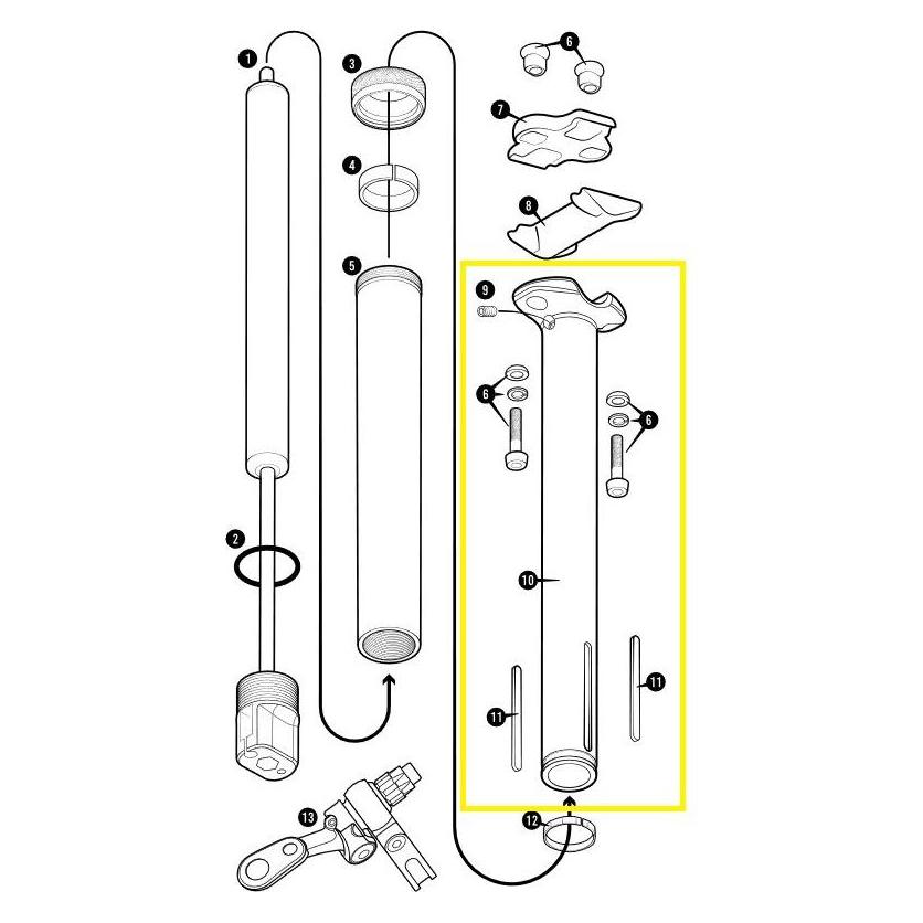 Crankbrothers Highline 3 Quill Assembly Schafteinheit, 30.9/31.6/34.9mm, 80mm (40083049)