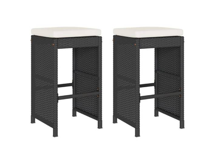 SALE 2026 Tabourets de bar jardin - CITY GARDEN - Extérieur - coussins lot de 2 - noir - Résine tressée 40x40x76cm 10 Kg 8180012