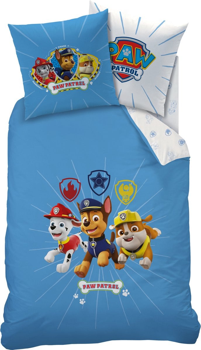 PAW Patrol Team Dekbedovertrek Eenpersoons Blauw 140 x 200 cm