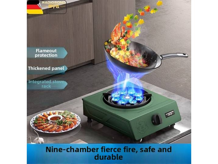 Sondeur cuisinière à gaz naturel ménage économie d'énergie gaz liquéfié cuisinière unique Protection contre les flammes cuisinière à gaz