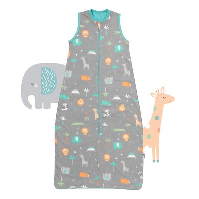Babyschlafsack SCHLUMMERSACK "Schlafsack ohne Füßen 1.0 Tog" Gr. 110, grau (safari), Schlafsäcke, Baby, L: 110cm, Obermaterial: 100% Baumwolle CO., L:110cm