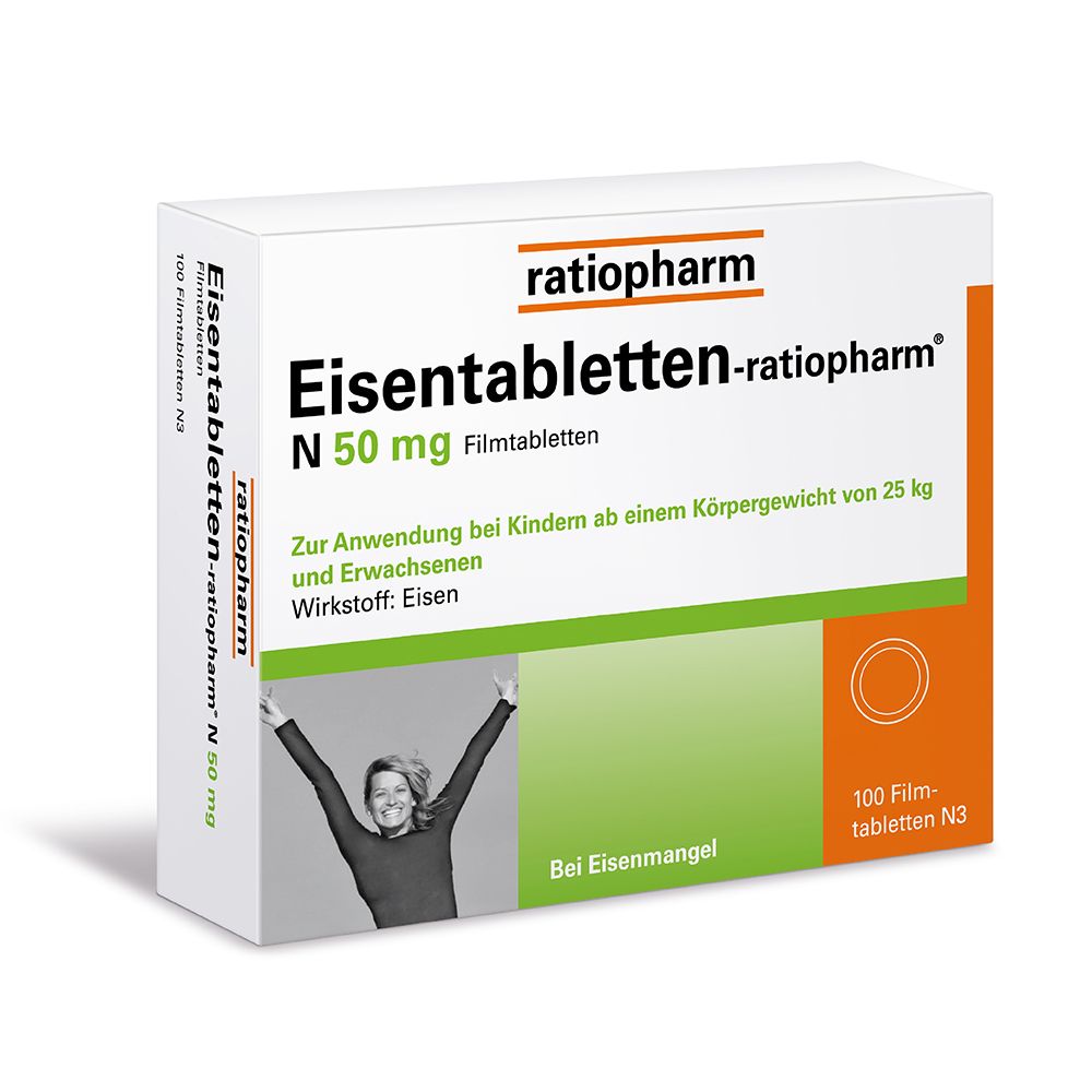 EISENTABLETTEN-ratiopharm N 50 mg Filmtabletten 100 St