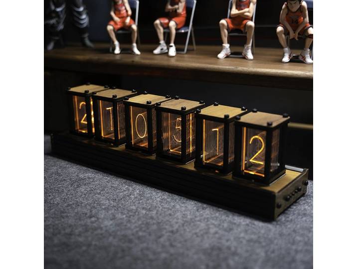 Nixie – horloge à Tube lumineux de luxe en bois, horloge de Table créative électronique de bureau, horloge numérique silencieuse rvb, cadeau de décoration