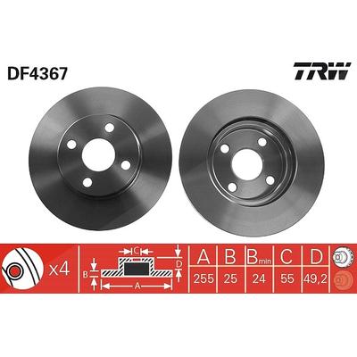 Trw Bremsscheibe [Hersteller-Nr. DF4367] für Geely, Toyota