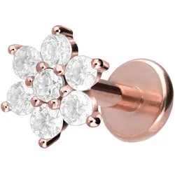Titan Labret mit Innengewinde KRISTALLBLUME