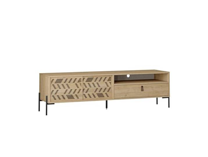 Hanah Home Modern TV Stand in Sapphire Oak, 170 cm 100% Melamine Coated Particle Board, 18 mm Thick Wall-Mountable, Stylish & Functional Design