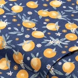 Baumwollstoff Orangen "Mona", blau-color
