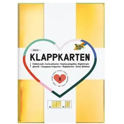 folia 5er- Pack Klappkarten »GOLD« mit Umschlägen gold