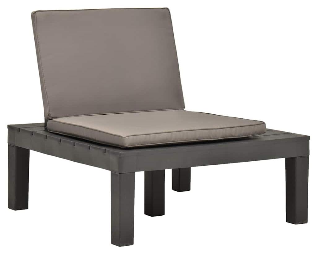 vidaXL Gartenstühle mit Auflagen 4 Stk. Kunststoff Anthrazit