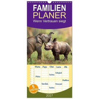 Familienplaner 2027 - Wenn Vertrauen siegt mit 5 Spalten (Wandkalender, 21 x 45 cm) CALVENDO
