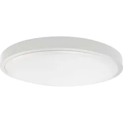 LED Badezimmerlampe Deckenleuchte rund Deckenlampe weiß Flurlampe IP44, Kunststoff, 24W 2500lm warmweiß, DxH 29,5 x 6 cm