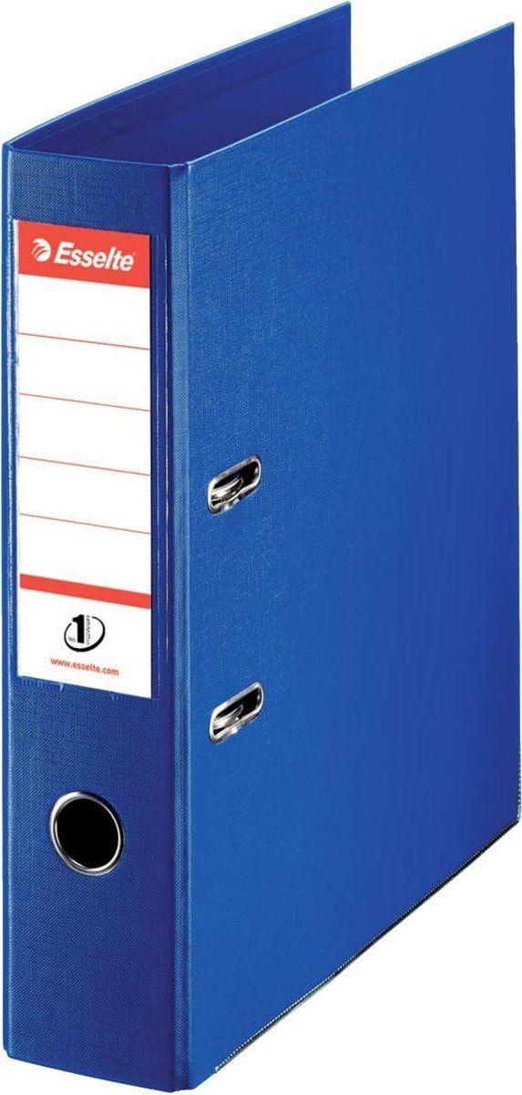 Esselte No.1 Kunststof A4 Ordner met Etikethouder - 2-Rings - Rugbreedte: 7,5 cm - Capaciteit: 500 vel - Blauw