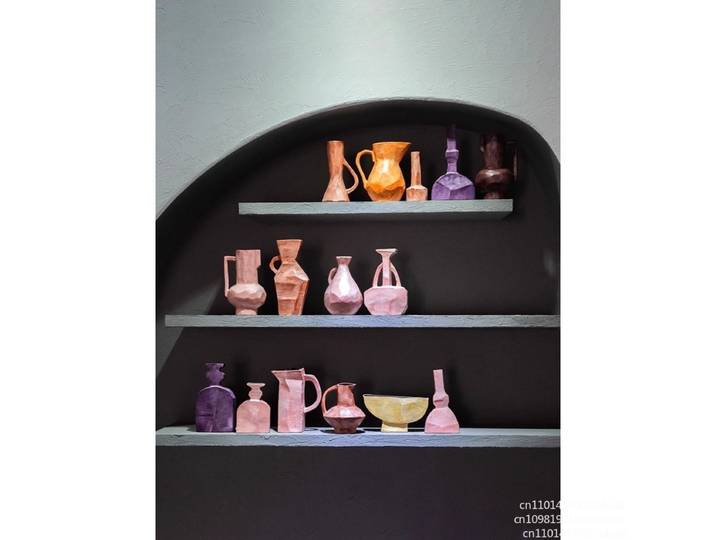 Vase en céramique fait à la main, style peinture à l'huile, meuble TV pour salon, B & B, ornement décoratif créatif, modèle d'appareil floral