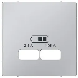Merten Zentralplatte für USB Ladestation-Einsatz, System M, (aluminium matt)