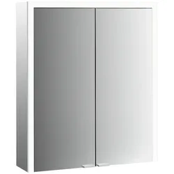 emco prime 3 Spiegelschrank, 600mm, 2 Türen, Aufputzmodell, 949707302, Farbe: aluminium/weiß