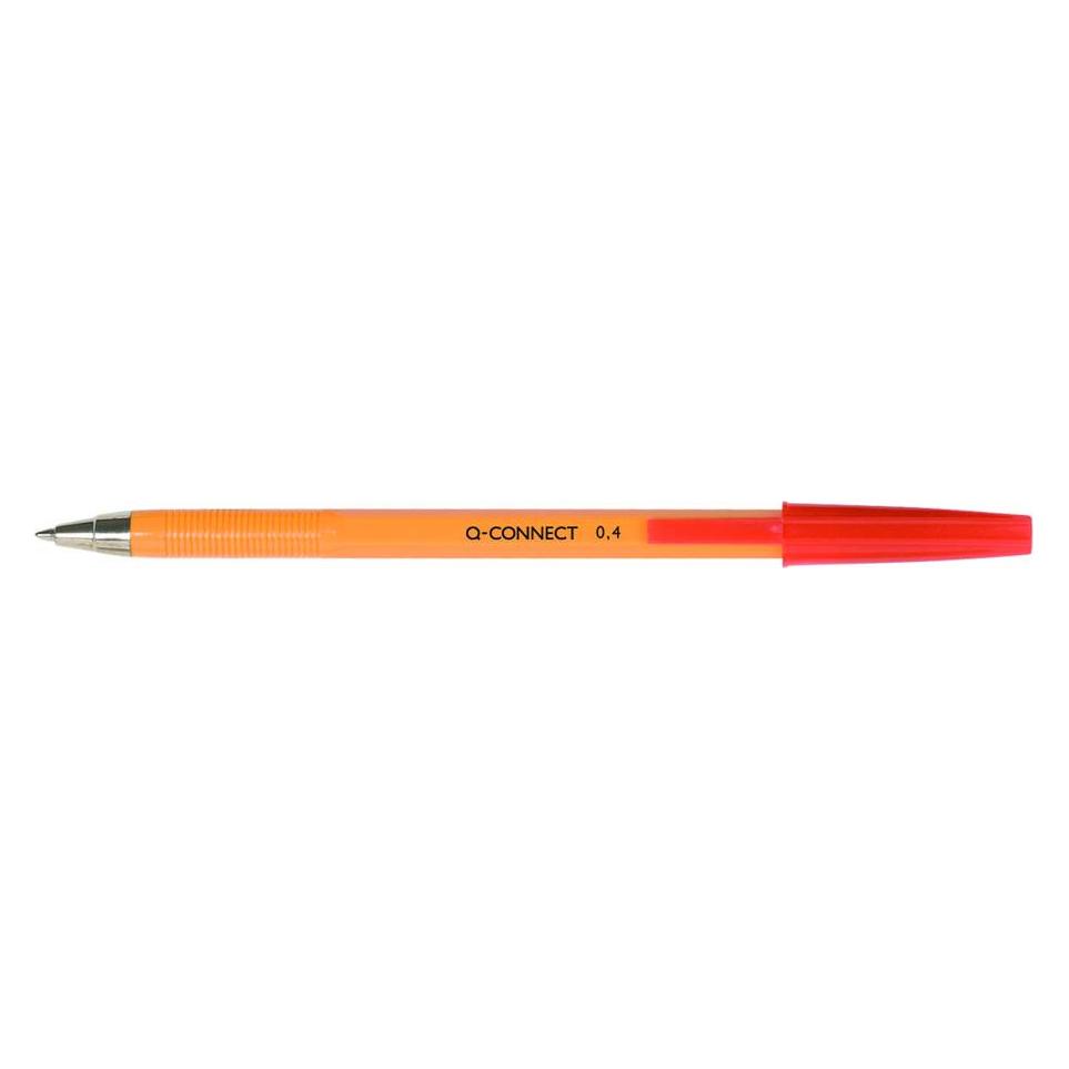 Q-Connect Kugelschreiber mit auswechselbarer Mine 0,4 mm (Linie), Anhänger, rot (47273585)