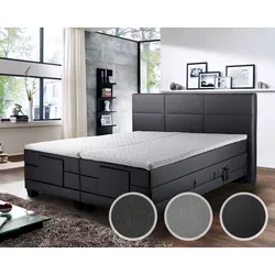Winkle »Doris« Boxspringbett Elektro-Motor / 160x200 cm / H2/H2 / Stoff Grau 9147